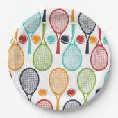 テニスパーティーがテニスの装飾を施す ペーパープレート (正面)