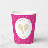 テニスパーティーシックカスタムスポーツ金ゴールド 紙コップ (正面)