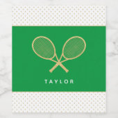 テニスパーティーシック金ゴールドアンドカスタムグリーン ワインラベル (シングルラベル)