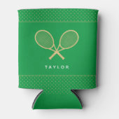 テニスパーティーシック金ゴールドアンドカスタムグリーン 缶クーラー (正面)