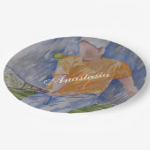 テニスパーティーモノグラム ペーパープレート (アングル)