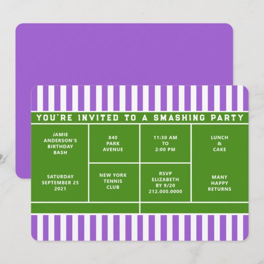 テニスパーティー招待状 招待状 (正面/裏面)