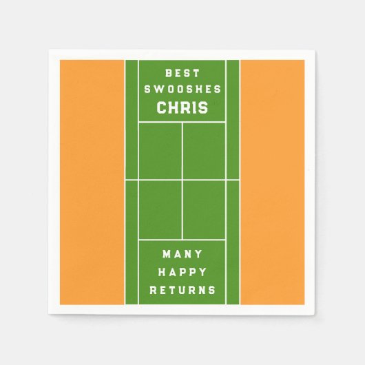 テニスパーティー スタンダードカクテルナプキン (正面)