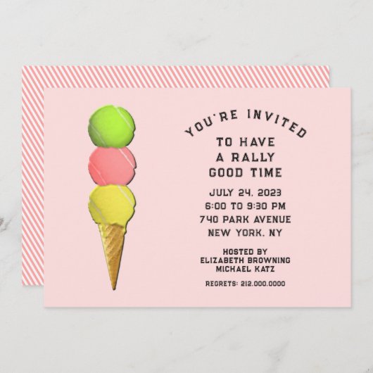 テニスパーティー 招待状 (正面/裏面)