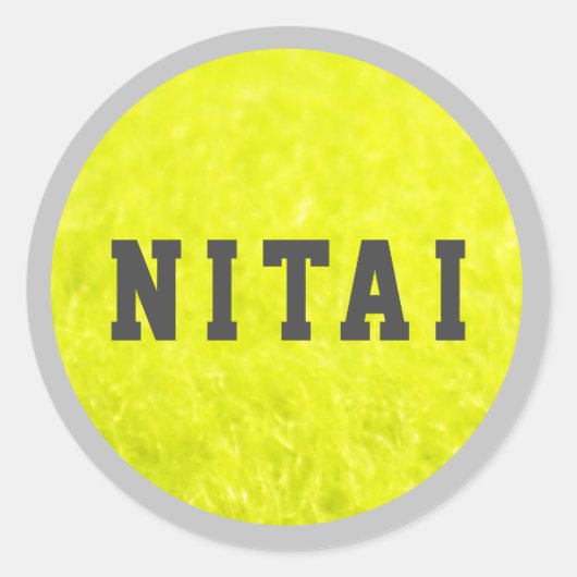 テニスファジーのステッカーまたは封筒用シール ラウンドシール (正面)