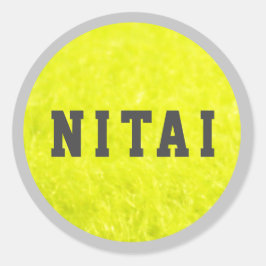 テニスファジーのステッカーまたは封筒用シール ラウンドシール