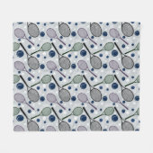 テニスファンのためのスポーツパターン。 フリースブランケット (正面(横))