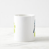 テニスファンの切れのサーブ コーヒーマグカップ (中央)