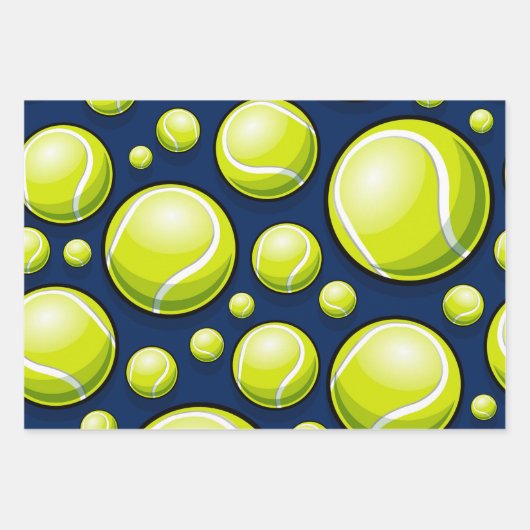 テニスファンキーギフトボール競技パタカッコいいーン ラッピングペーパーシート (正面3)