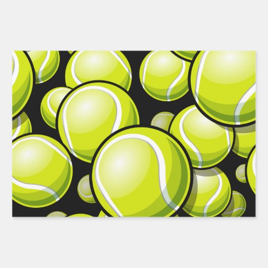 テニスファンキーギフトボール競技パタカッコいいーン ラッピングペーパーシート (正面)