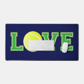 テニスファン、ラブテニスタイポグラフィック デスクマット (キーボード&マウス)
