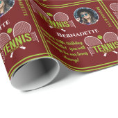 テニスフォトネーム年齢誕生日 ラッピングペーパー (ロールコーナー)