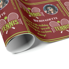 テニスフォトネーム年齢誕生日 ラッピングペーパー