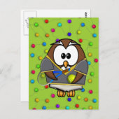 テニスフクロウの男の子 ポストカード (正面/裏面)