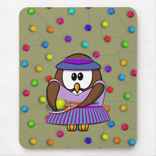 テニスフクロウ マウスパッド (正面)