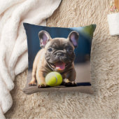 🐶テニスフランスのボールでブルドッグパピー クッション (ブランケット)