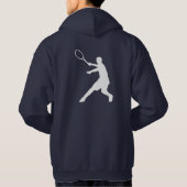 テニスフード付きスウェットシャツとロカッコいいゴデザイン パーカ (裏面)