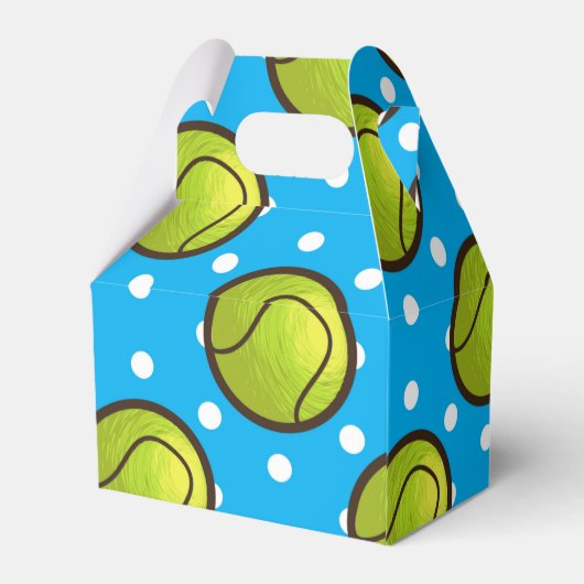 テニスブルー水玉模様誕生会 フェイバーボックス (裏面サイド)