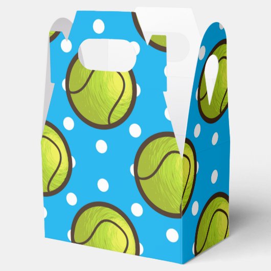 テニスブルー水玉模様誕生会 フェイバーボックス (オープン)