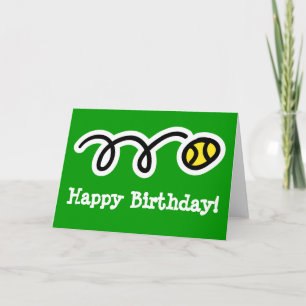 テニスプレーヤーとテニスファンのための誕生日カード カード