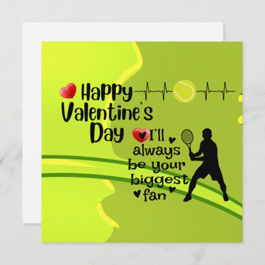 テニスプレーヤーに恋して バレンタインデーおめでとう シーズンカード (正面/裏面)