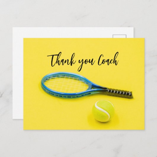 テニスプレーヤーのためのテニスコーチに感謝 ポストカード (正面/裏面)