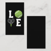 テニスプレーヤーのテニスボールとラケット 名刺 (正面/裏面)