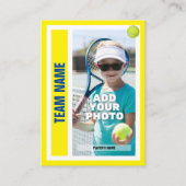 テニスプレーヤーのトレーディングカード – 明るい黄色 コーリングカード (正面)