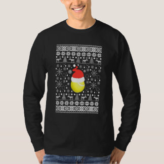 テニスプレーヤーのユーモラスなクリスマス Tシャツ
