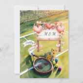 テニスプレーヤーの結婚式の日程を保存しよう 招待状 (正面)