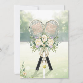 テニスプレーヤーの結婚式のSave the date 招待状