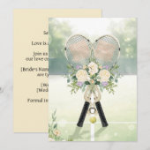 テニスプレーヤーの結婚式のSave the date 招待状 (正面/裏面)