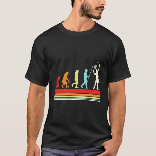テニスプレーヤーの進化カラーS Tシャツ (正面)