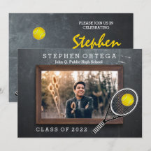 テニスプレーヤーの黒板写真 卒業