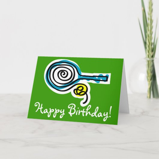 テニスプレーヤーへの誕生日カード カード (正面)