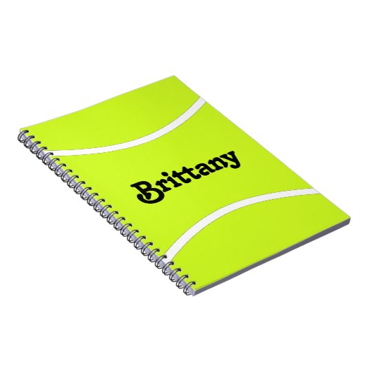 テニスプレーヤーまたはチーム名カスタム文字ノートブック ノートブック (右側)