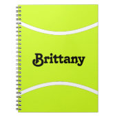 テニスプレーヤーまたはチーム名カスタム文字ノートブック ノートブック (正面)