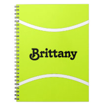 テニスプレーヤーまたはチーム名カスタム文字ノートブック