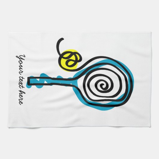 テニスプレーヤーやコーチ用のかわいいキッチンタオル キッチンタオル (横)