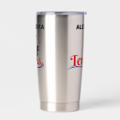 テニスプレーヤーガールテニスガール誕生日 保温保冷タンブラー (左面)