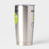 テニスプレーヤーガールテニスガール誕生日 保温保冷タンブラー (左面)