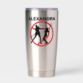 テニスプレーヤーガールテニスガール誕生日 保温保冷タンブラー (背面)