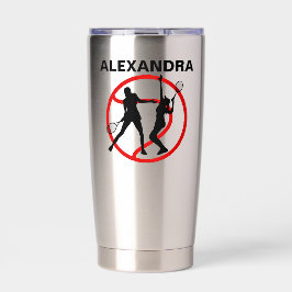 テニスプレーヤーガールテニスガール誕生日 保温保冷タンブラー