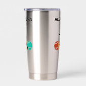 テニスプレーヤーガールテニスガール誕生日 保温保冷タンブラー (右面)