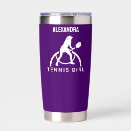テニスプレーヤーガール，テニスガール誕生日島化 保温保冷タンブラー