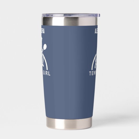テニスプレーヤーガール，テニスガール誕生日島化 保温保冷タンブラー (左面)