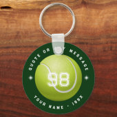 テニスプレーヤーズスポーツチームグリーンラウンドキーチェーン キーホルダー (正面)