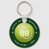 テニスプレーヤーズスポーツチームグリーンラウンドキーチェーン キーホルダー (裏面)