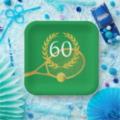 テニスプレーヤーテーマ誕生日 ペーパープレート (パーティー)