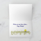 テニスプレーヤーハッピーバースデー カード (内部)